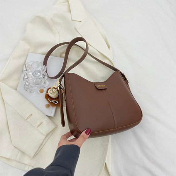 Casual Women's Shoulder Bag Fashion Large Capacity Crossbody Bags Women Solid Color Korean Style Simple Bucket Bag - Image 4