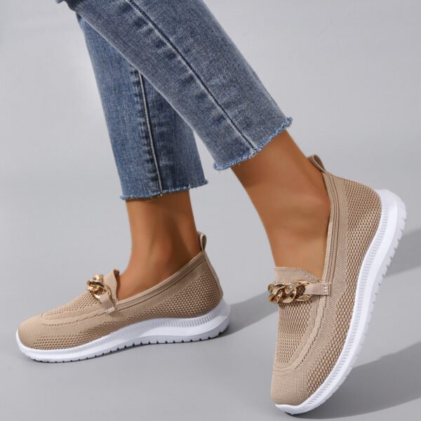 Chain Flats Shoes Women Mesh Sports Walking Shoes - Image 3
