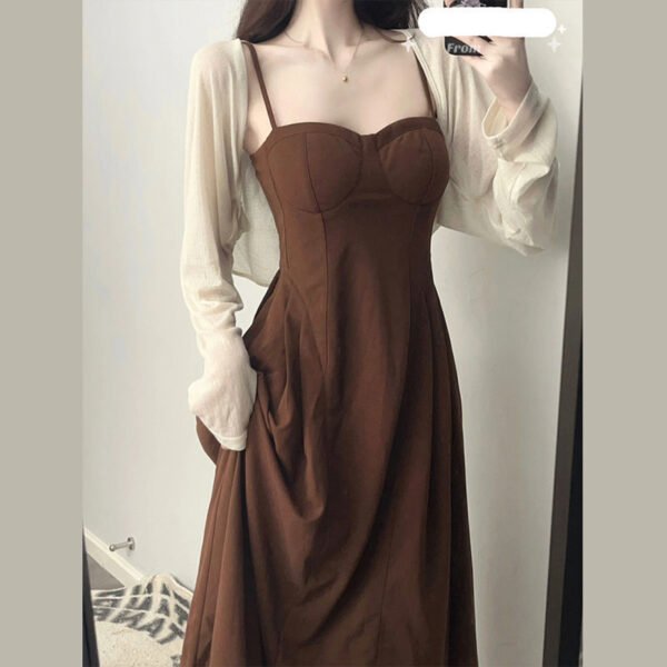 Women's Fashionable And Slim And Slender Peplum Dresses Set - Image 3