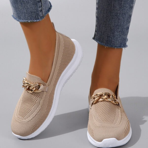 Chain Flats Shoes Women Mesh Sports Walking Shoes - Image 2