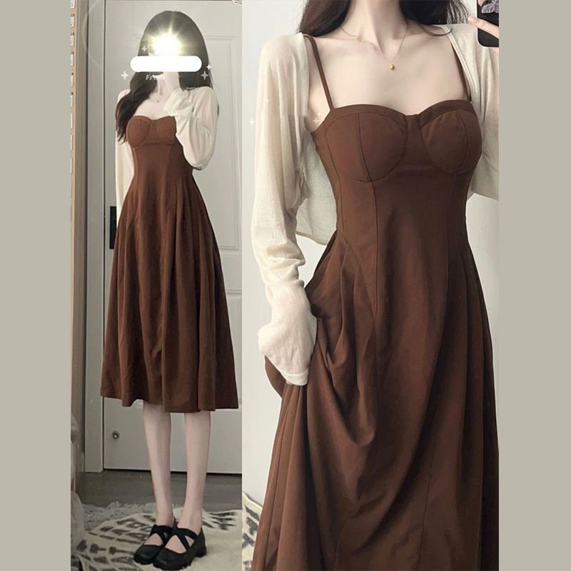 Women's Fashionable And Slim And Slender Peplum Dresses Set - Image 5