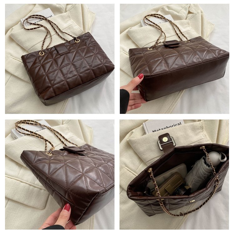Women Shoulder Bags New Trendy Chic Chanel-style Rhombus Chain Bag - Image 8