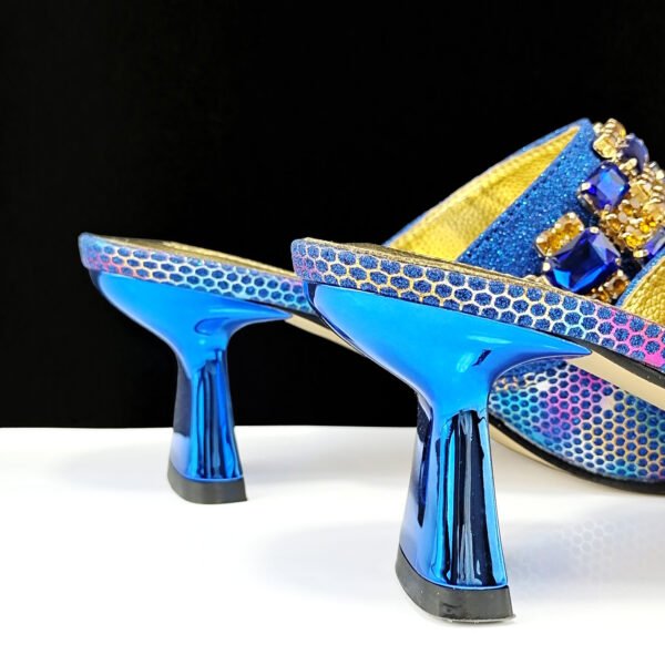 Women's Shoes And Bags Suit Camouflage Fabric Drill Buckle Decorative Casual High Heel Slippers - Image 5