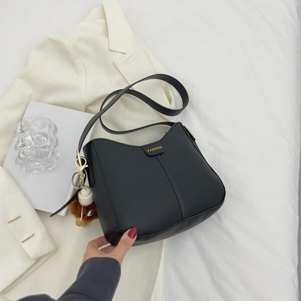 Casual Women's Shoulder Bag Fashion Large Capacity Crossbody Bags Women Solid Color Korean Style Simple Bucket Bag - Image 6